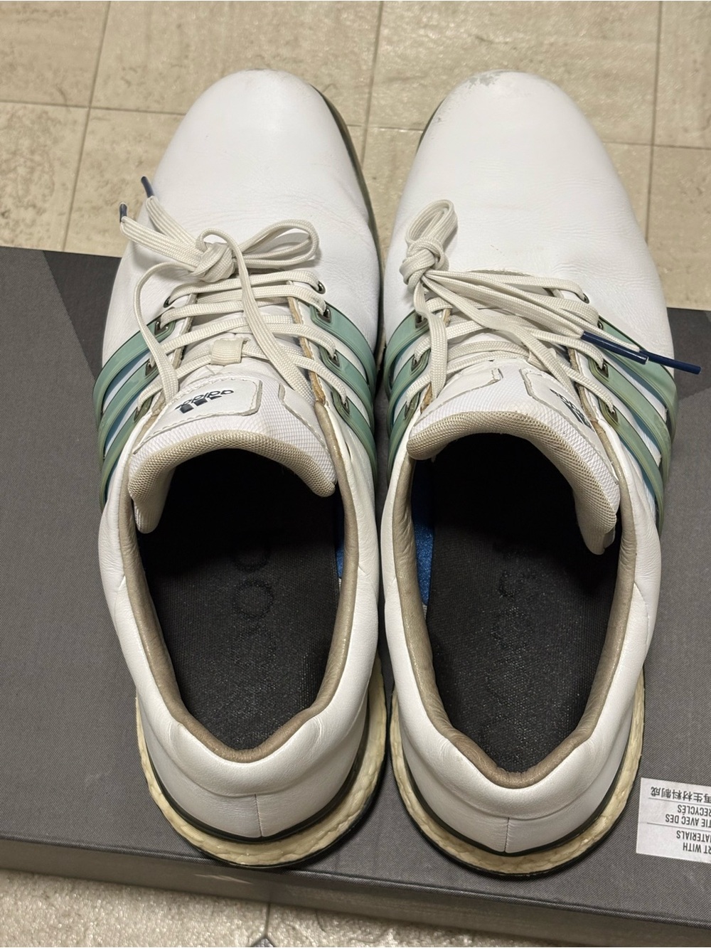 ADIDAS TOUR 360 BOOST GOLF SHOES 2017 SIZE 11 WHITE BLUE Q44938 - Picture 6 of 12